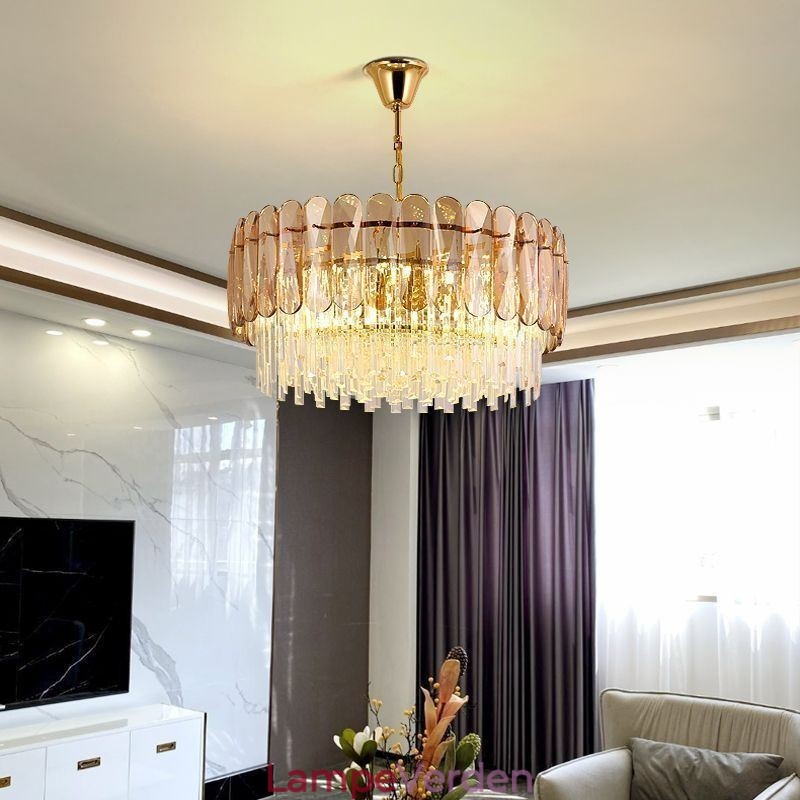 Luksus Pendel Krystal Guld Loftslampe