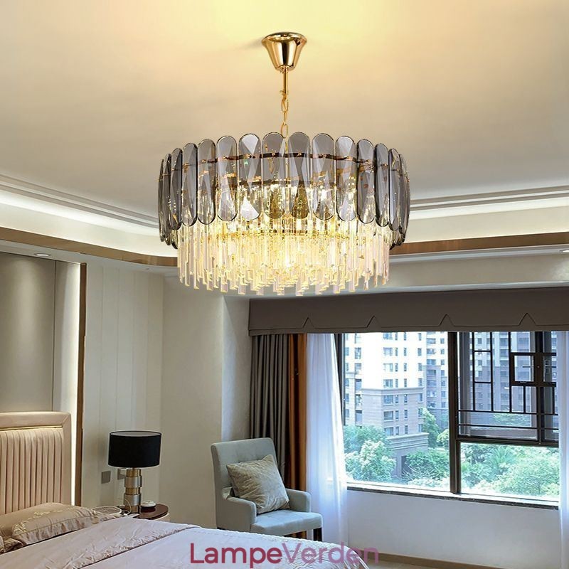Luksus Pendel Krystal Guld Loftslampe