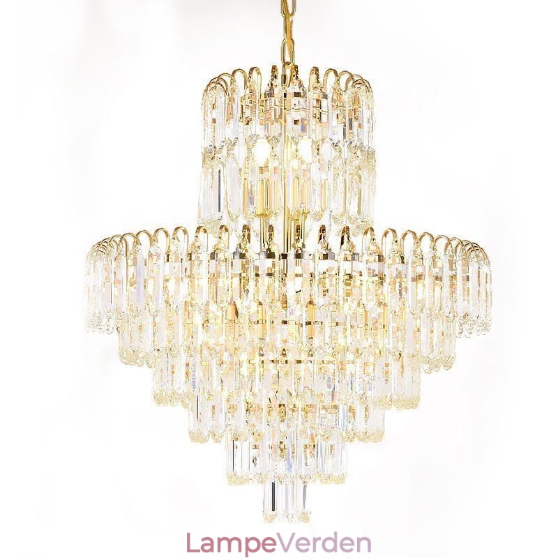 Elegant pendel lyskrystal rund loftsbelysningsarmatur