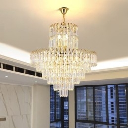 Elegant pendel lyskrystal rund loftsbelysningsarmatur