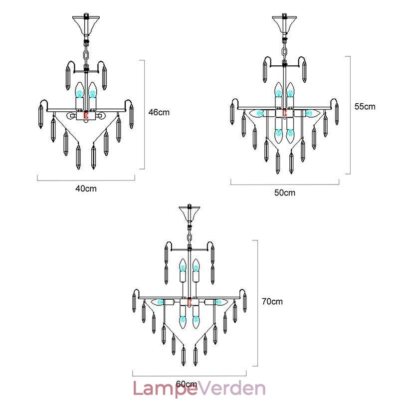 Elegant pendel lyskrystal rund loftsbelysningsarmatur
