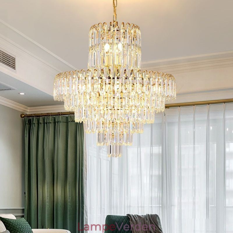 Elegant pendel lyskrystal rund loftsbelysningsarmatur