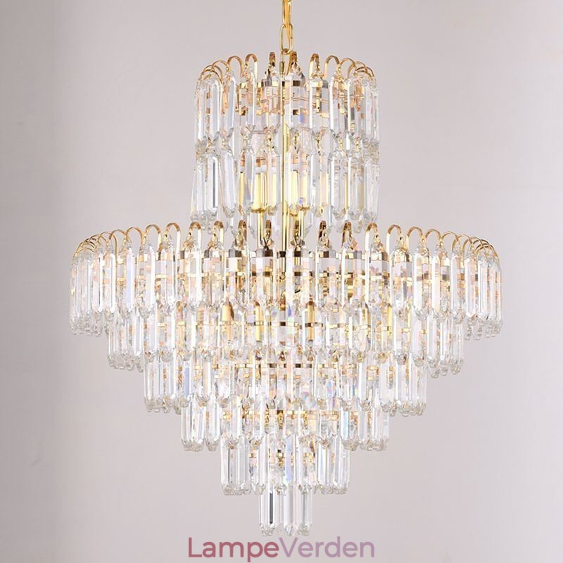 Elegant pendel lyskrystal rund loftsbelysningsarmatur