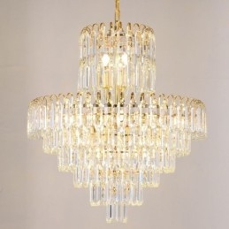 Elegant pendel lyskrystal rund loftsbelysningsarmatur