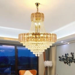 Moderne Crystal Pendel Light Rund Loftsbelysningsarmatur