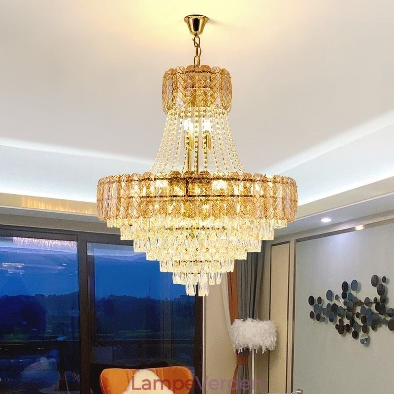 Moderne Crystal Pendel Light Rund Loftsbelysningsarmatur