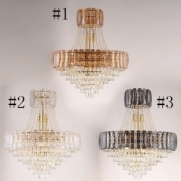 Moderne Crystal Pendel Light Rund Loftsbelysningsarmatur