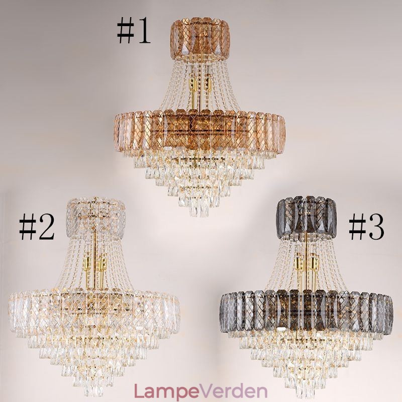 Moderne Crystal Pendel Light Rund Loftsbelysningsarmatur