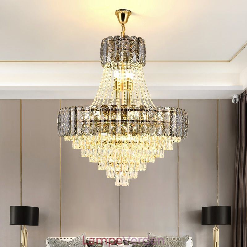 Moderne Crystal Pendel Light Rund Loftsbelysningsarmatur