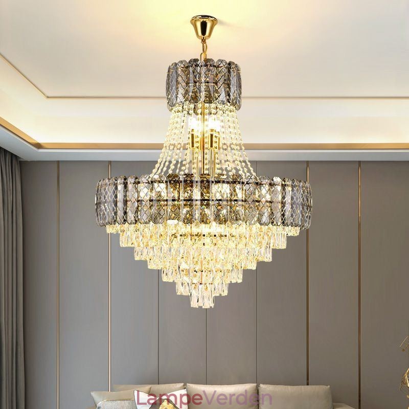 Moderne Crystal Pendel Light Rund Loftsbelysningsarmatur