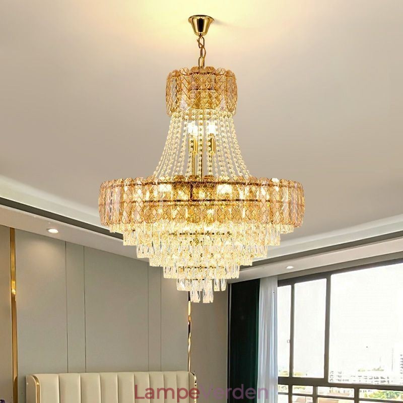 Moderne Crystal Pendel Light Rund Loftsbelysningsarmatur