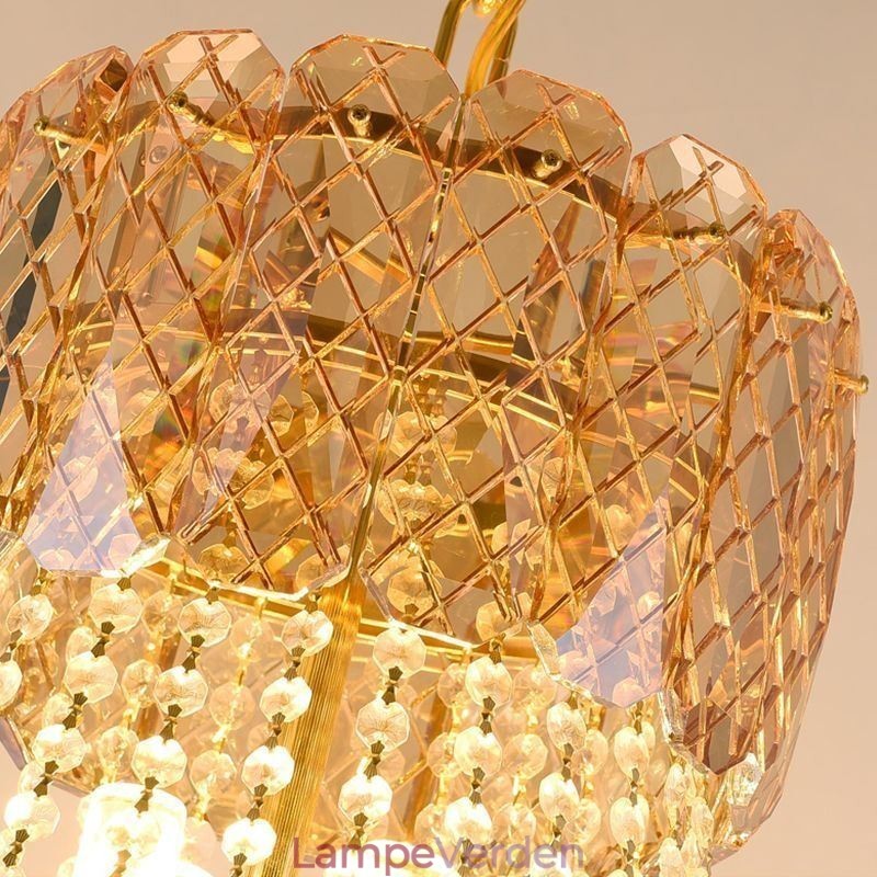 Moderne Crystal Pendel Light Rund Loftsbelysningsarmatur