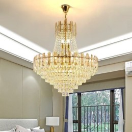Moderne Crystal Pendel Light Rund Loftsbelysningsarmatur