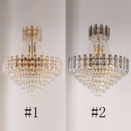 Moderne Crystal Pendel Light Rund Loftsbelysningsarmatur