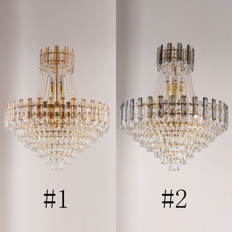 Moderne Crystal Pendel Light Rund Loftsbelysningsarmatur