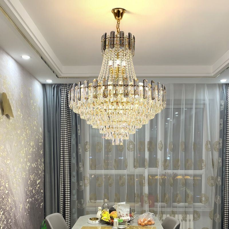 Moderne Crystal Pendel Light Rund Loftsbelysningsarmatur