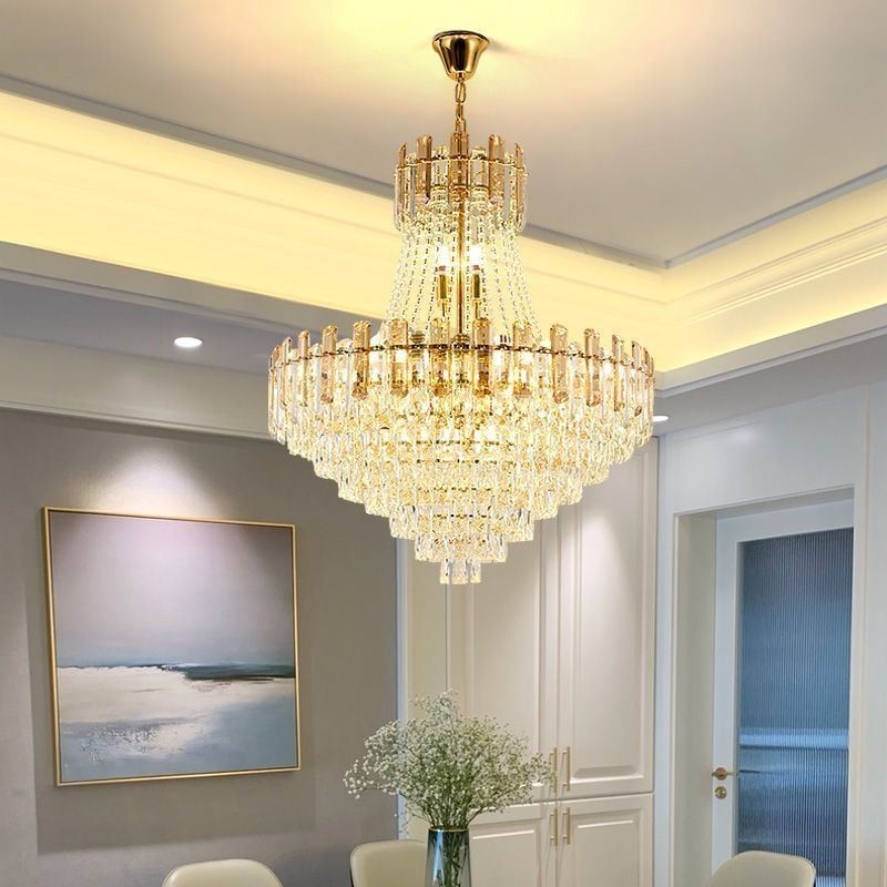 Moderne Crystal Pendel Light Rund Loftsbelysningsarmatur