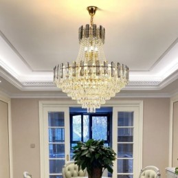 Moderne Crystal Pendel Light Rund Loftsbelysningsarmatur