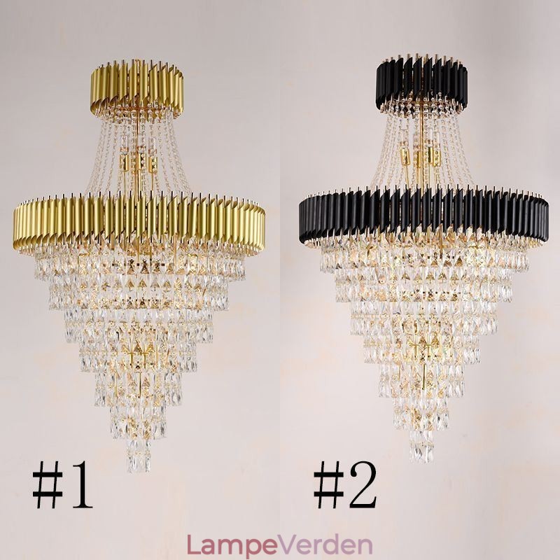 Moderne Krystal Pendel Konisk Loftslampe
