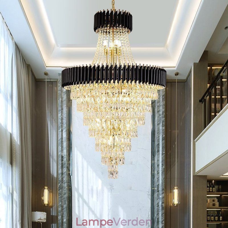 Moderne Krystal Pendel Konisk Loftslampe