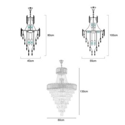 Moderne Krystal Pendel Konisk Loftslampe