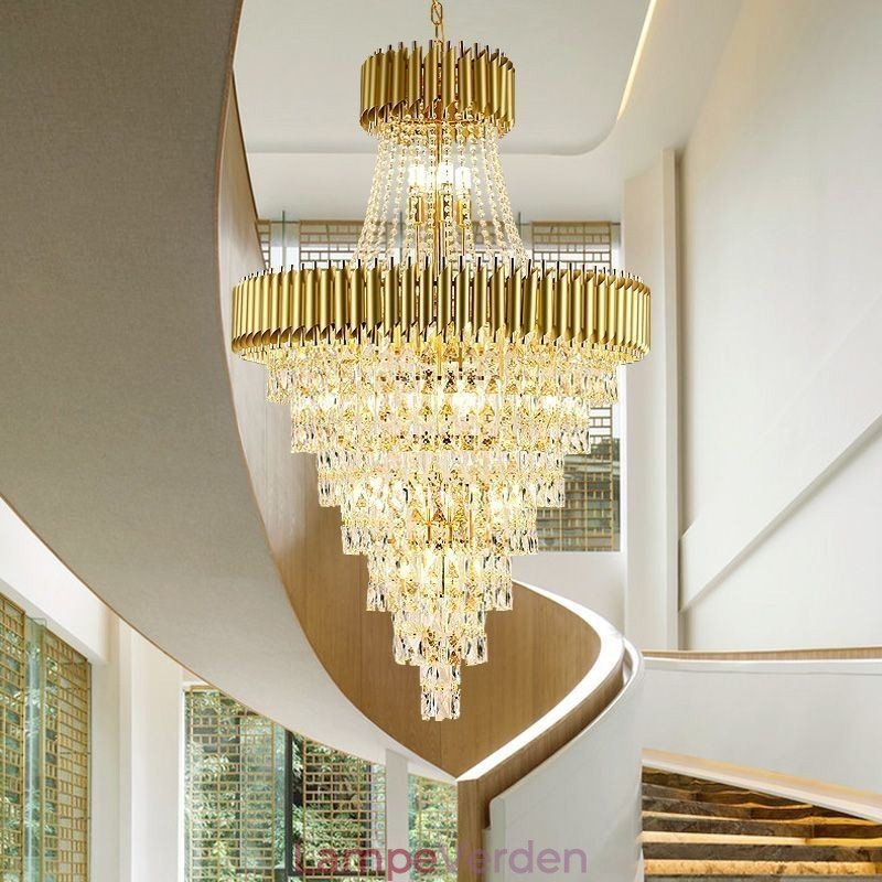 Moderne Krystal Pendel Konisk Loftslampe