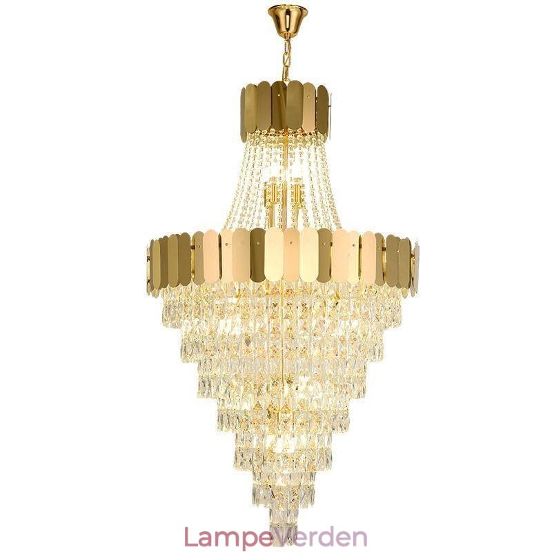 Europæisk Krystal Pendel Konisk hængende Lampe