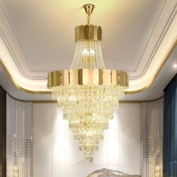 Europæisk Krystal Pendel Konisk hængende Lampe