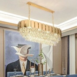 Krystal Pendel Luksus Oval Loftslampe