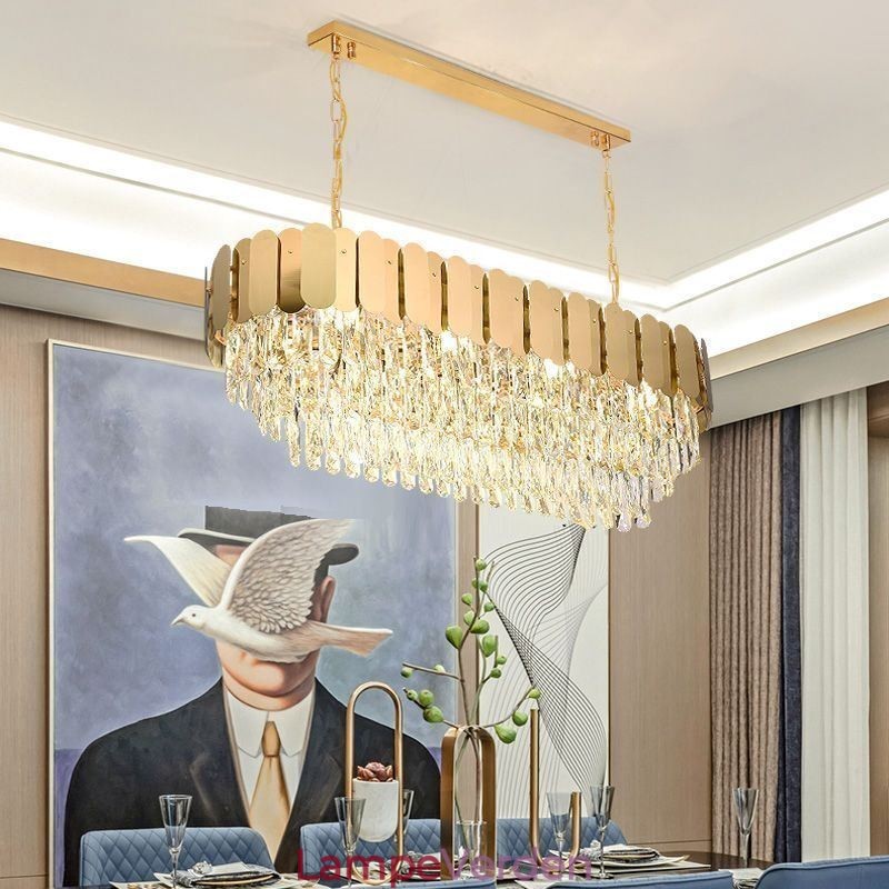 Krystal Pendel Luksus Oval Loftslampe
