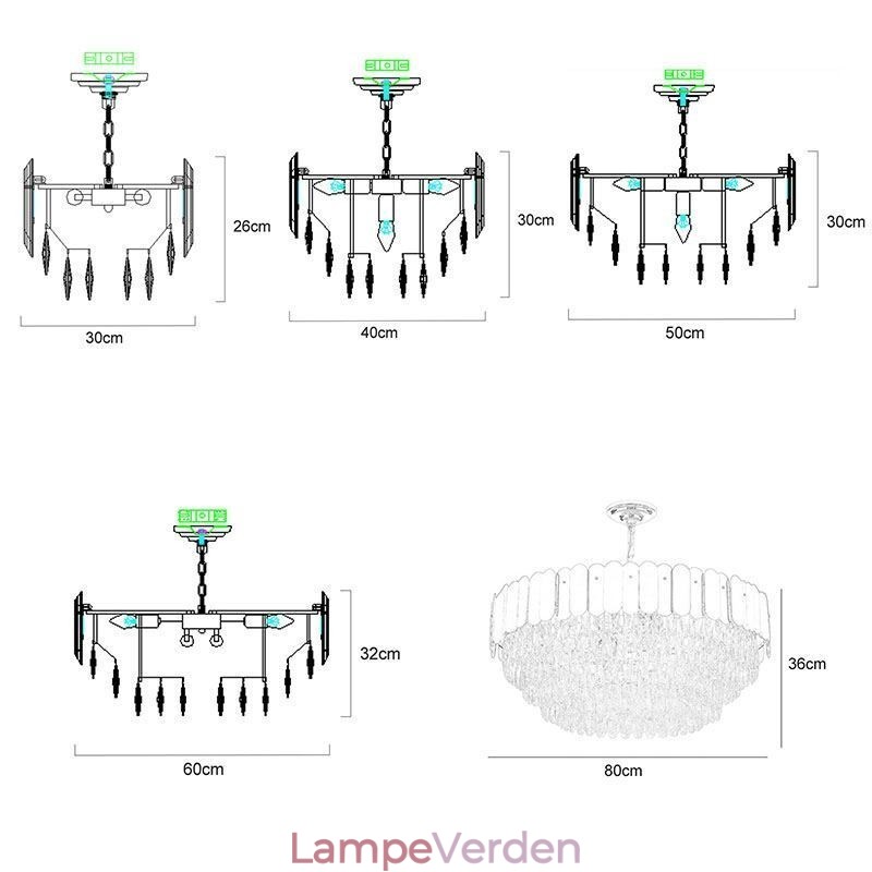 Moderne Pendel Krystal Rund hængende loftslampe