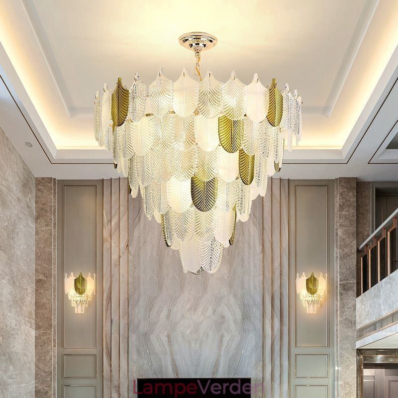 Crystal Elegant Leaf Pendel Light Loft Pendel Light