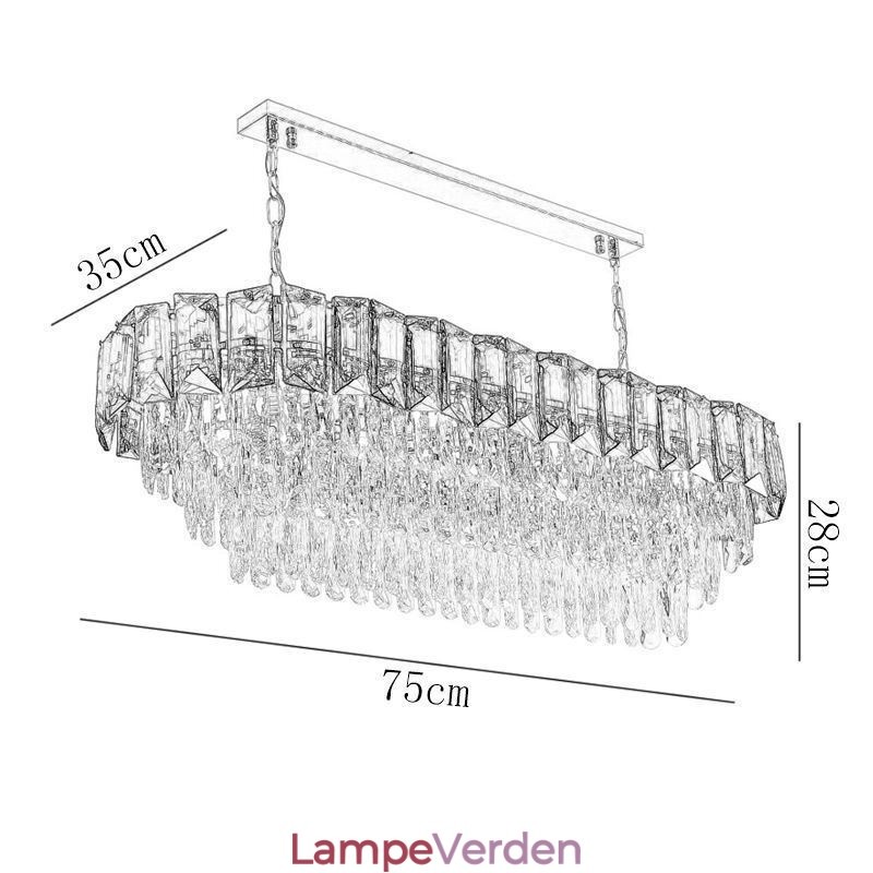 K9 Crystal Pendel Light Luksus Oval Hængelampe