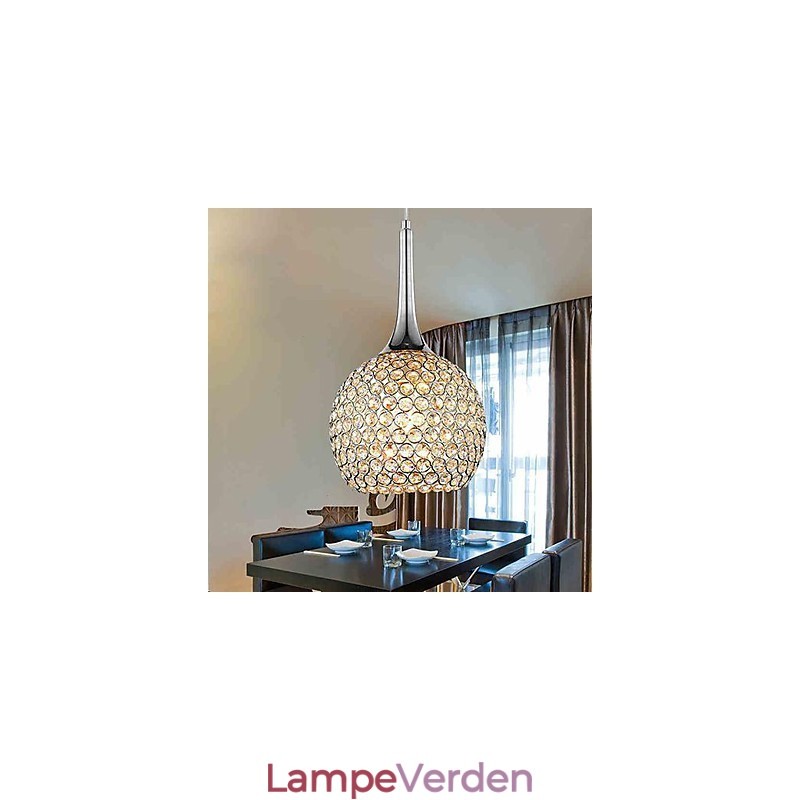 Moderne moderne krystal krom metal lysekrone