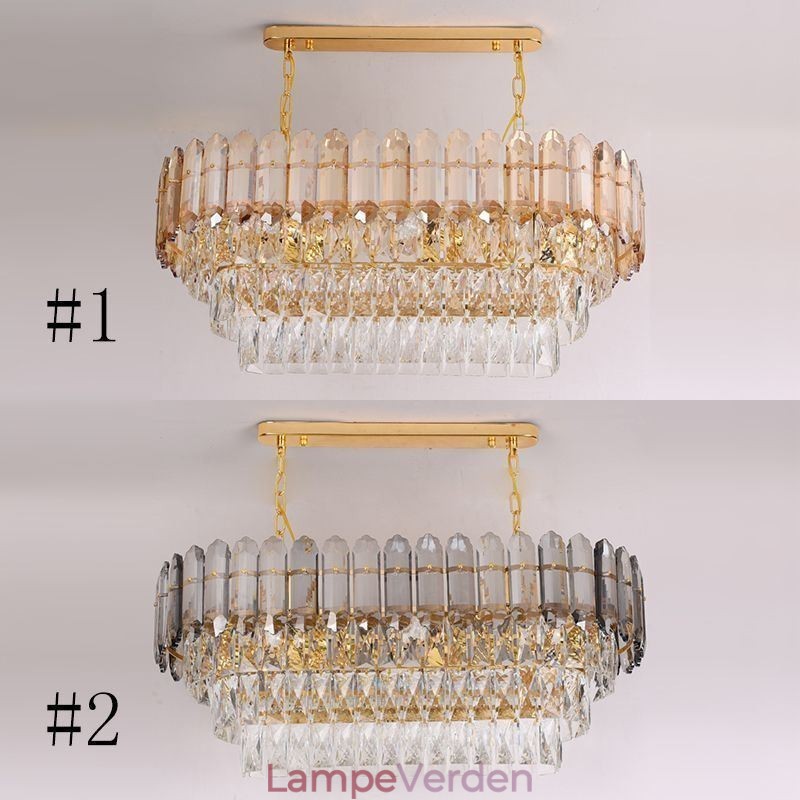 Moderne Crystal Pendel Light Luksus Oval Loftslampe