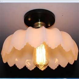 Imiteret Jade Glass Retro 1 Head Lotus Loftslampe