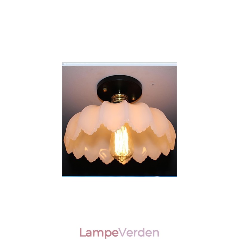 Imiteret Jade Glass Retro 1 Head Lotus Loftslampe