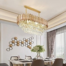 Moderne Crystal Pendel Light Luksus Oval Loftslampe