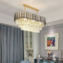 Moderne Crystal Pendel Light Luksus Oval Loftslampe