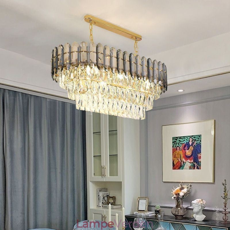 Moderne Crystal Pendel Light Luksus Oval Loftslampe