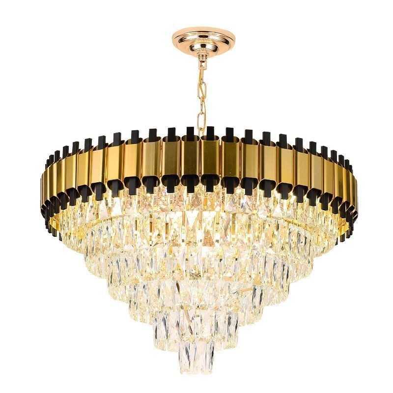 Luksus Crystal Pendel Light Rund Loftsbelysning