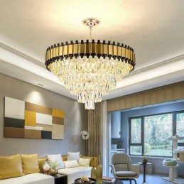 Luksus Crystal Pendel Light Rund Loftsbelysning