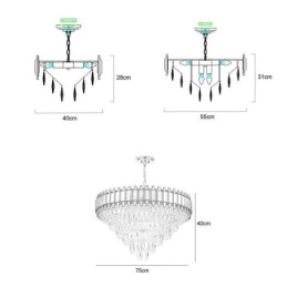 Luksus Crystal Pendel Light Rund Loftsbelysning