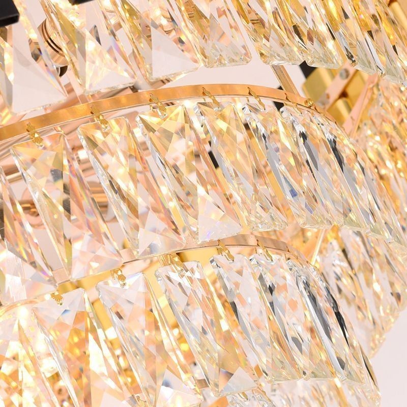Luksus Crystal Pendel Light Rund Loftsbelysning