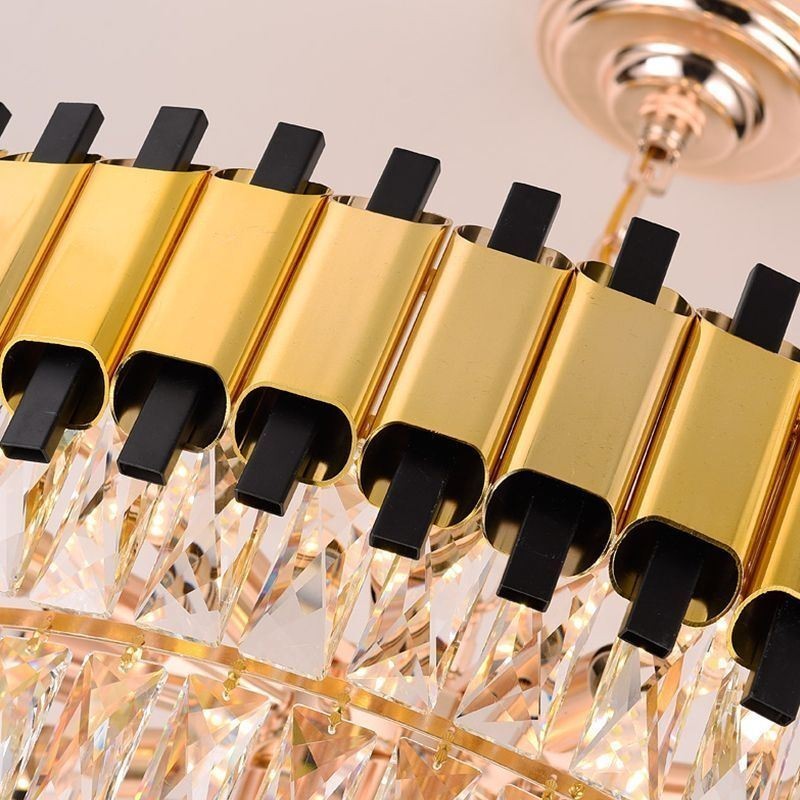 Luksus Crystal Pendel Light Rund Loftsbelysning