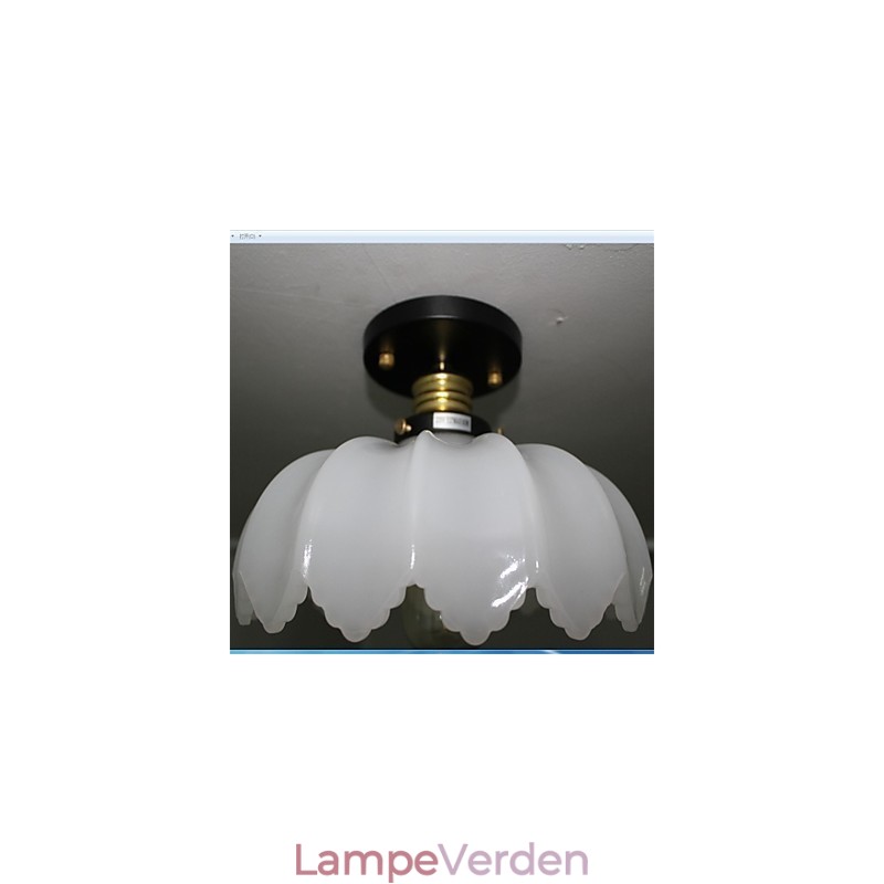 Imiteret Jade Glass Retro 1 Head Lotus Loftslampe