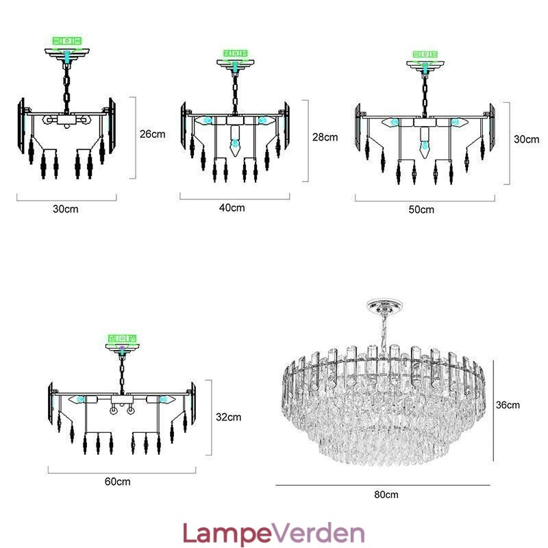 Europæisk Pendel Moderne K9 Krystalbelysning