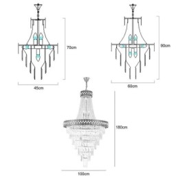 Luksuriøs pendel i crystal loftslampe