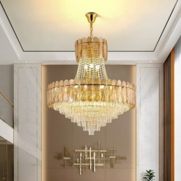 Europæisk Crystal Pendel Light Contemporary Loftslampe