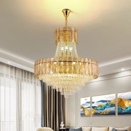 Europæisk Crystal Pendel Light Contemporary Loftslampe